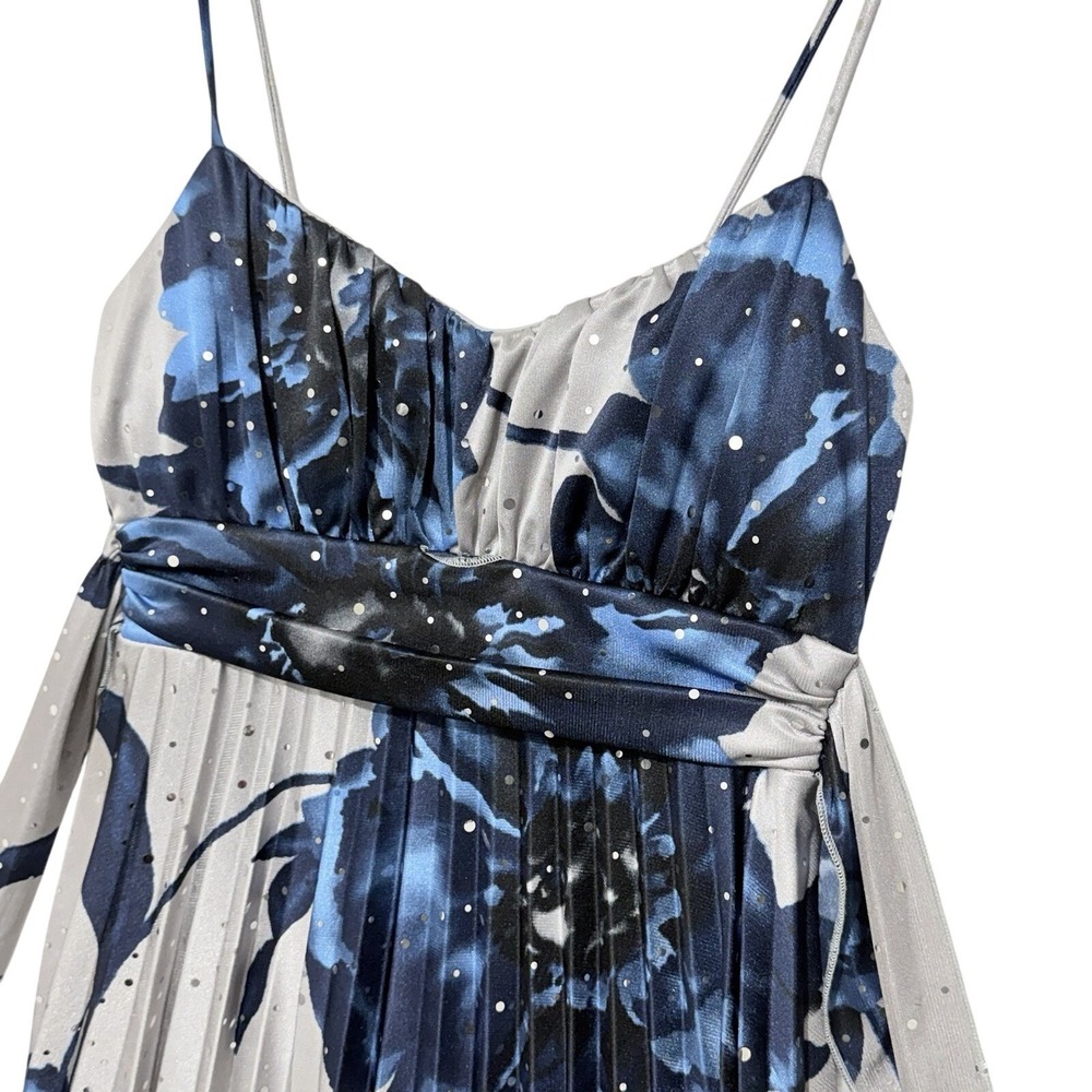 Y2K Babydoll Dress 5/6 Blue Black Celestial Fairycore Pleated‎ XS/S Prom Dance - Picture 2 of 10